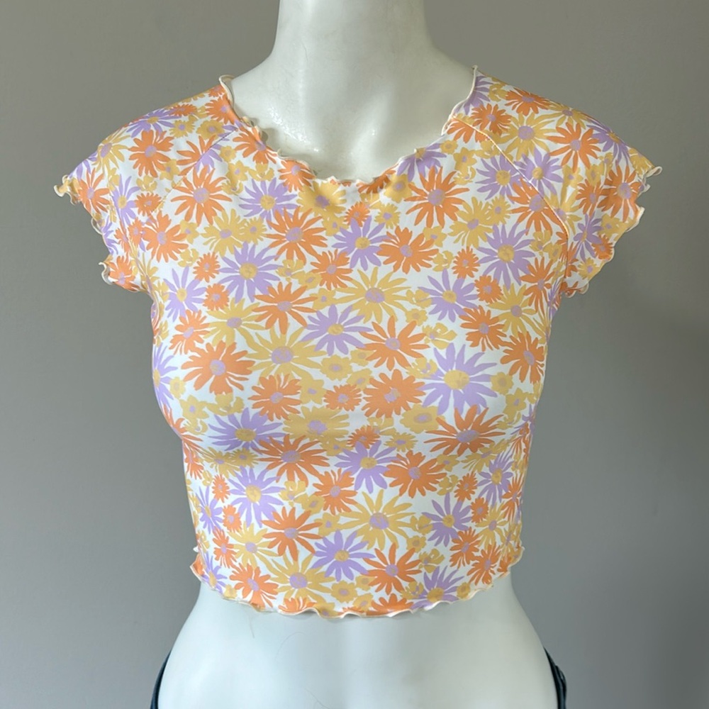 L*Space Floral Swim Top in Pink and White - Picture 5 of 12